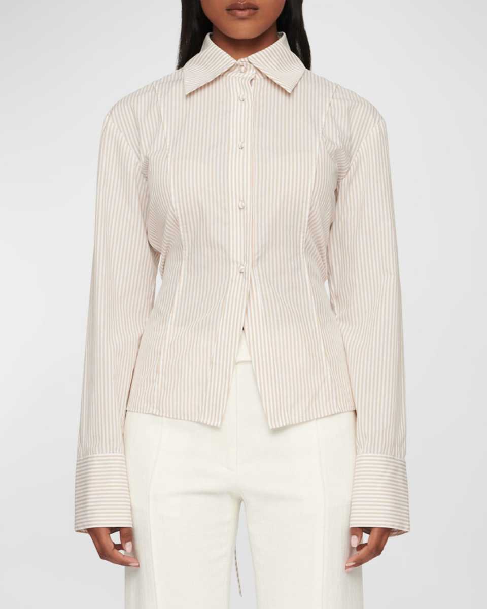 Herman Striped Fitted Button-Front Shirt